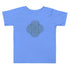 A heather Columbia blue Xigfireon toddler graphic t-shirt featuring the Living Colour iteration of the Reach Of The Spirit Celtic knot design. The Reach Of The Spirit Celtic knot symbolizes Mother Earth.