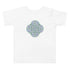 A white Xigfireon toddler graphic t-shirt featuring the Living Colour iteration of the Reach Of The Spirit Celtic knot design. The Reach Of The Spirit Celtic knot symbolizes Mother Earth.