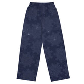 Celtic knot pants by Xigfireon, shown from the back, featuring the Midnight Blue Cosmos patterned series of the `Morning Star Fire` design.