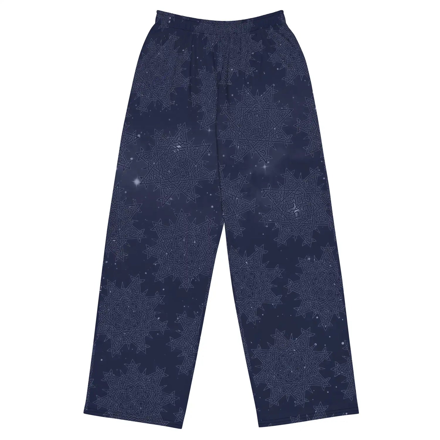 Celtic knot pants by Xigfireon featuring the Midnight Blue Cosmos patterned series of the `Morning Star Fire` design.