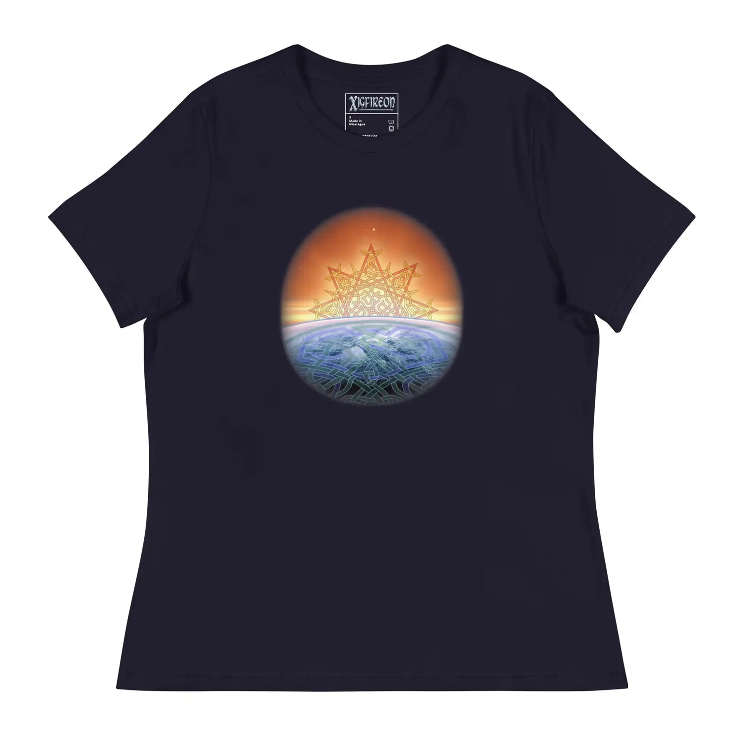 A navy blue Xigfireon woman&