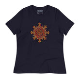 A navy blue Xigfireon woman&