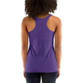 A young woman, viewed from behind, wearing a purple rush Xigfireon graphic women&