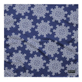 A large Xigfireon bandana adorned with the Navy Blue and White patterned series of the `Morning Star Fire` Celtic knot design.