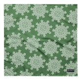 A large Xigfireon bandana adorned with the Olive Green and White patterned series of the `Morning Star Fire` Celtic knot design.