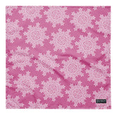 A large Xigfireon bandana adorned with the Pink and White patterned series of the `Morning Star Fire` Celtic knot design.