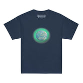 A navy blue Xigfireon kids graphic t-shirt featuring the Deep Forest iteration of the `Reach Of The Spirit` Celtic knot design. The `Reach Of The Spirit` Celtic knot symbolizes Mother Earth.